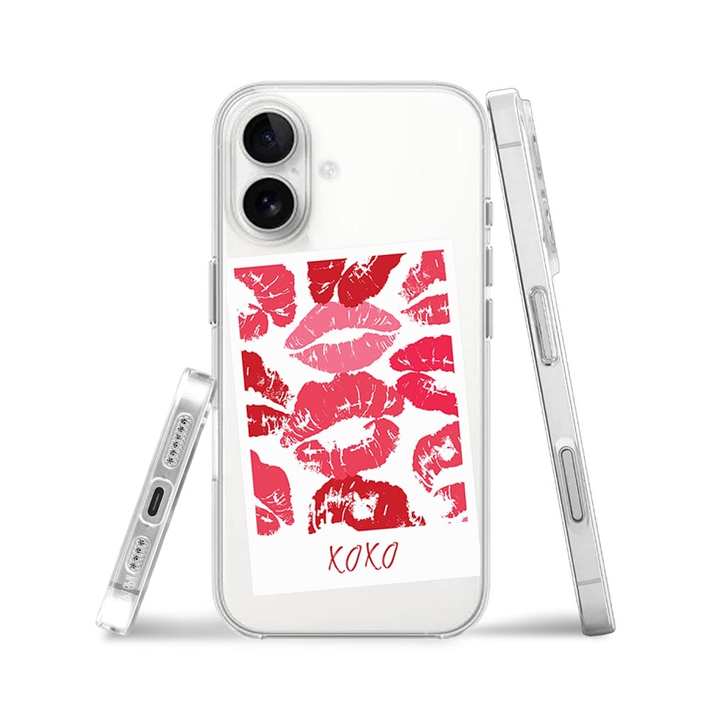 Etui do iPhone 16 z MagSafe przeźroczyste, silikonowe Flexi, pocałunki, polaroid - obrazek 3