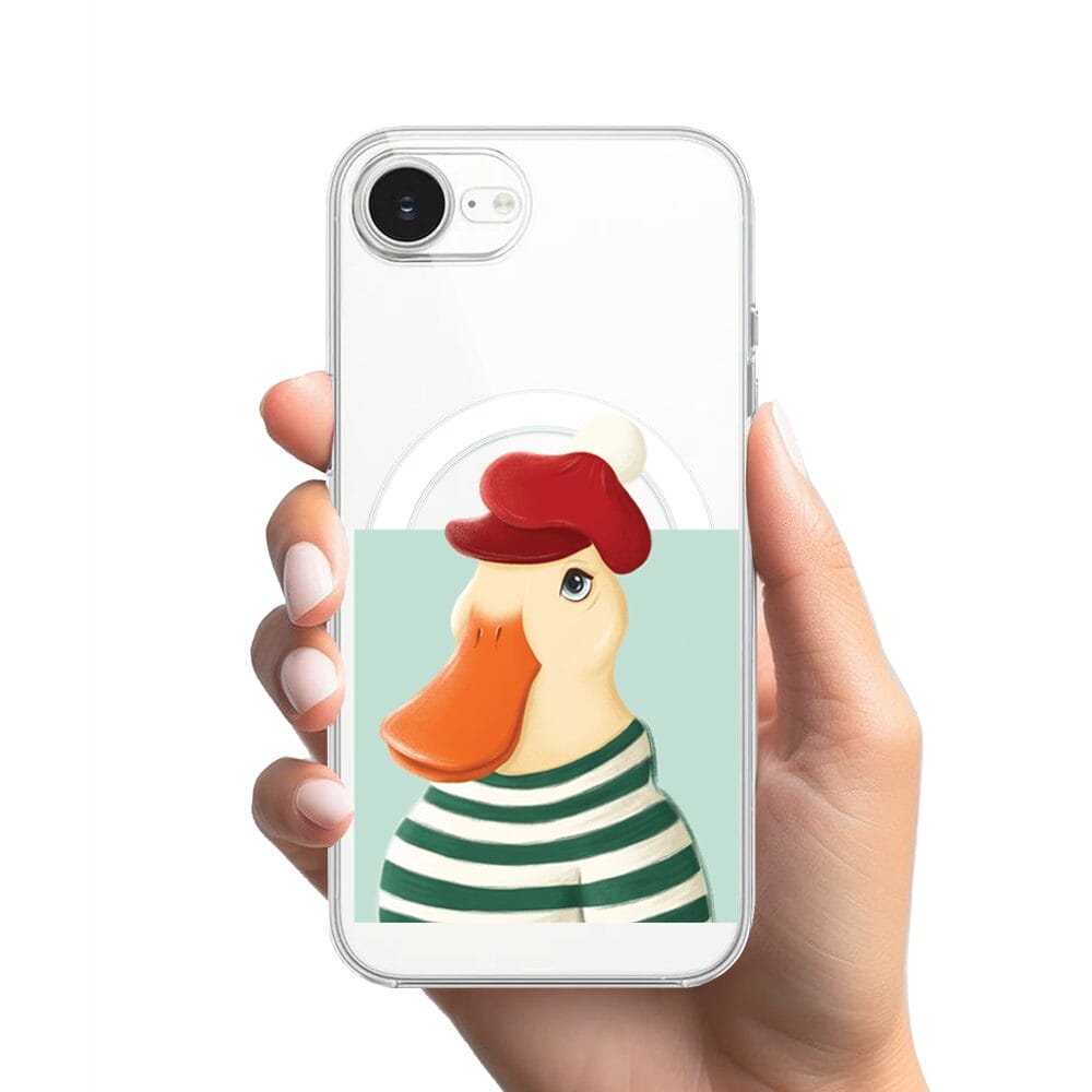 Etui do iPhone 16e z MagSafe przeźroczyste, silikonowe Flexi, kaczuszka - obrazek 2