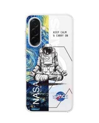 Etui do Samsung Galaxy A36 5G z MagSafe przeźroczyste, silikonowe Flexi, Keep Calm in Cosmos