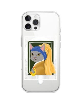 Etui do iPhone 12 Pro Max z MagSafe przeźroczyste, silikonowe Flexi, kotek z kurczakiem