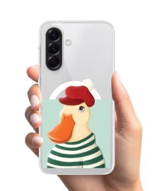 Etui do Samsung Galaxy A56 5G z MagSafe przeźroczyste, silikonowe Flexi, kaczuszka