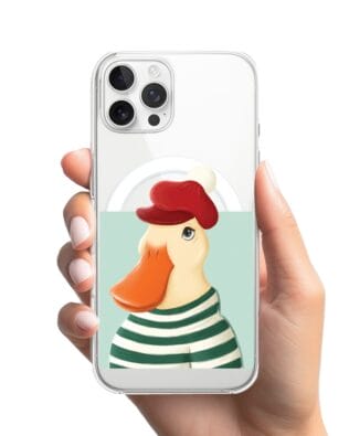 Etui do iPhone 12 Pro Max z MagSafe przeźroczyste, silikonowe Flexi, kaczuszka