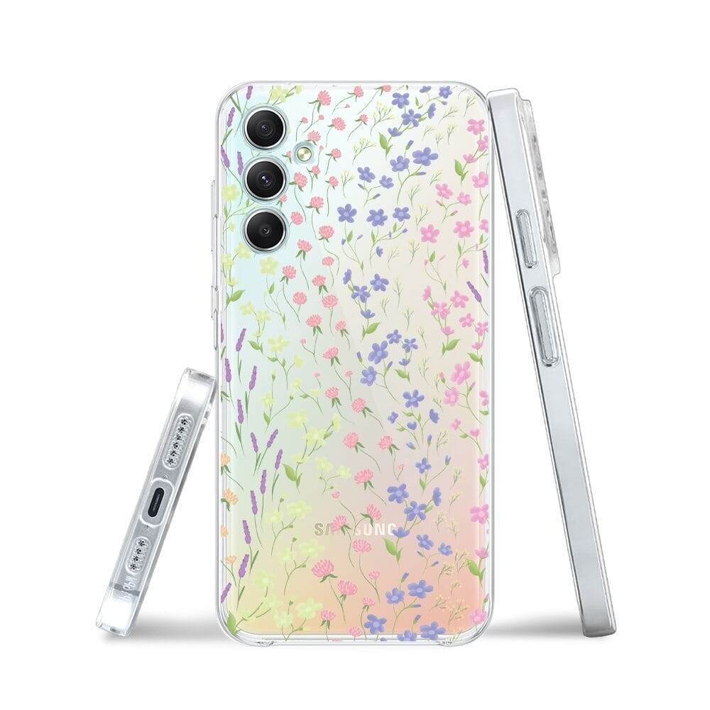 Etui do Samsung Galaxy A34 5G przeźroczyste, silikonowe Flexi, kwiaty polne - obrazek 3