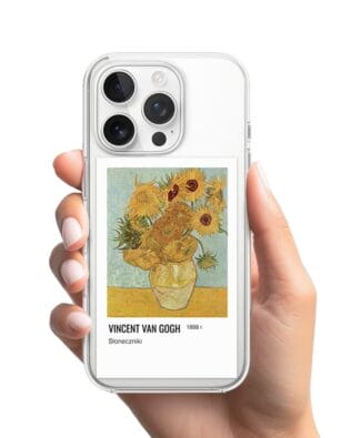 Etui do iPhone 15 Pro Max z MagSafe przeźroczyste, silikonowe Flexi, słoneczniki