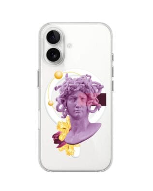 Etui do iPhone 16 Plus z MagSafe przeźroczyste, silikonowe Flexi, antyczna figura