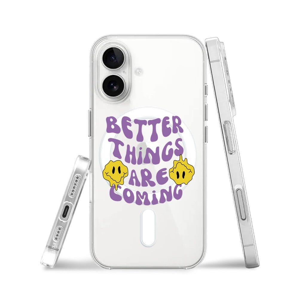 Etui do iPhone 16 Plus z MagSafe przeźroczyste, silikonowe Flexi, Better Things Are Coming - obrazek 3