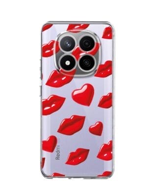 Etui do Xiaomi Redmi Note 14 Pro 4G przeźroczyste, silikonowe Flexi, czerwone usta