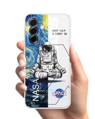 Etui do Samsung Galaxy A36 5G przeźroczyste, silikonowe Flexi, Keep Calm in Cosmos