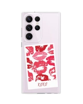 Etui do Samsung Galaxy S23 Ultra przeźroczyste, silikonowe Flexi, pocałunki, polaroid