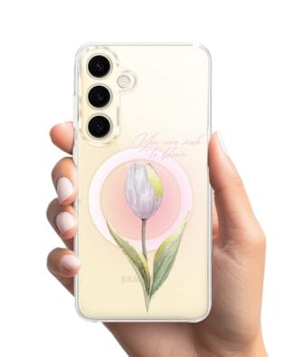 Etui do Samsung Galaxy S24 Plus z MagSafe przeźroczyste, silikonowe Flexi, tulipan