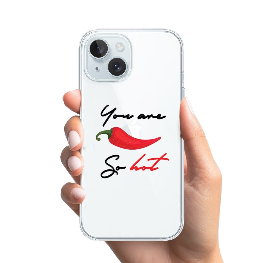 Etui do iPhone 15 Plus przeźroczyste, silikonowe Flexi, papryczka chilli - obrazek 2