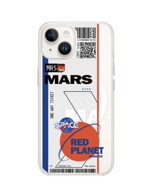 Etui do iPhone 13 z MagSafe przeźroczyste, silikonowe Flexi, bilet na Mars