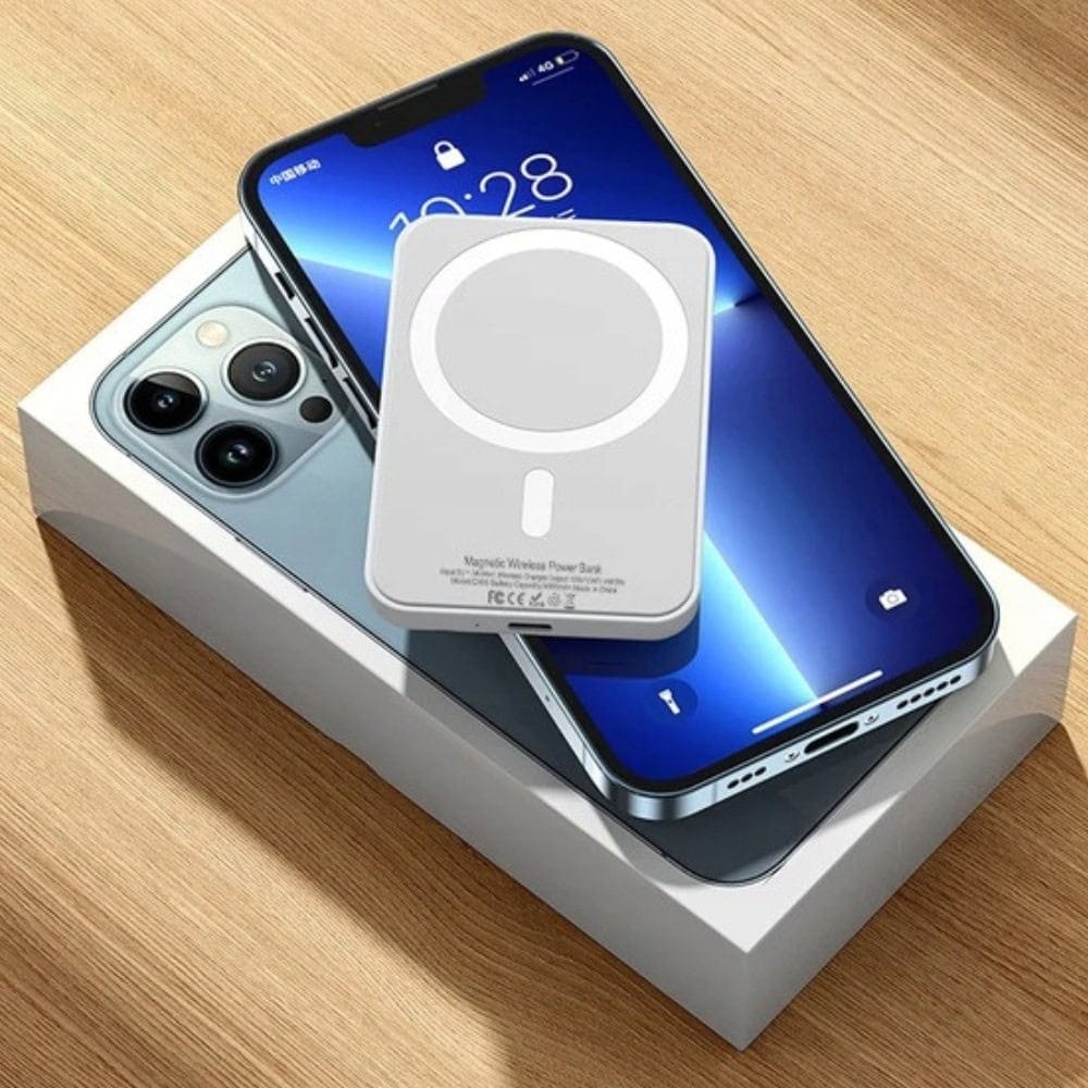 Power bank 10000 mAh, ładowanie bezprzewodowe MagSafe, biały - obrazek 4