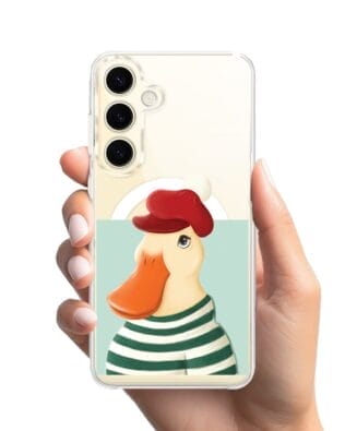 Etui do Samsung Galaxy S24 Plus z MagSafe przeźroczyste, silikonowe Flexi, kaczuszka