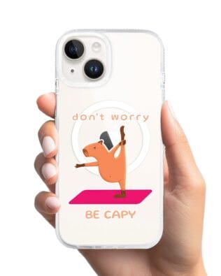 Etui do iPhone 13 z MagSafe przeźroczyste, silikonowe Flexi, kapibara