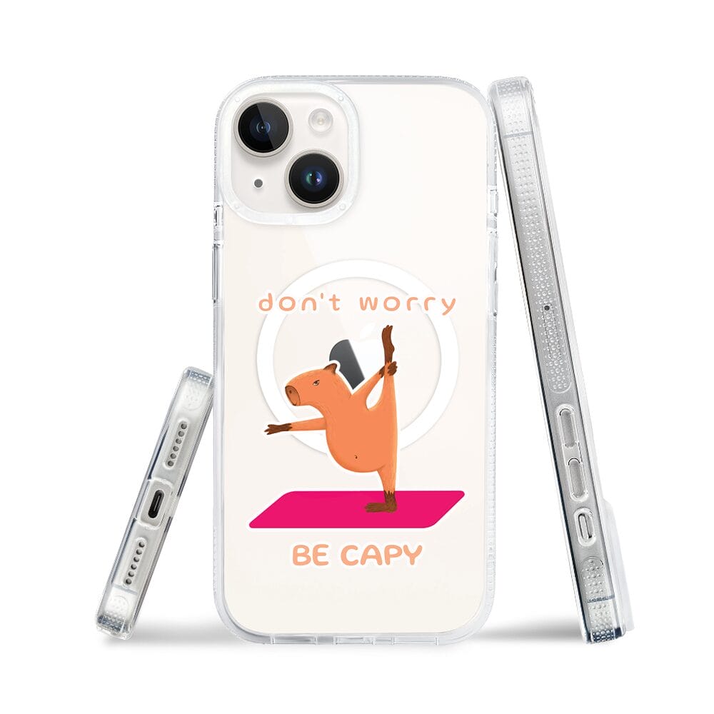 Etui do iPhone 14 z MagSafe przeźroczyste, silikonowe Flexi, kapibara - obrazek 3