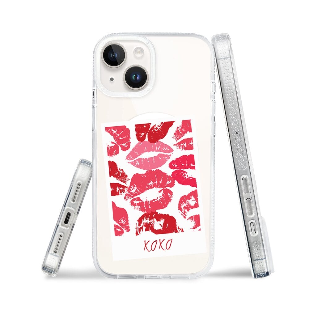 Etui do iPhone 13 z MagSafe przeźroczyste, silikonowe Flexi, pocałunki, polaroid - obrazek 3