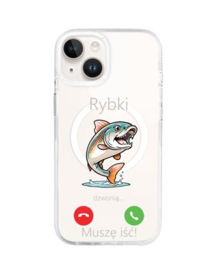 Etui do iPhone 13 z MagSafe przeźroczyste, silikonowe Flexi, rybki dzwonią