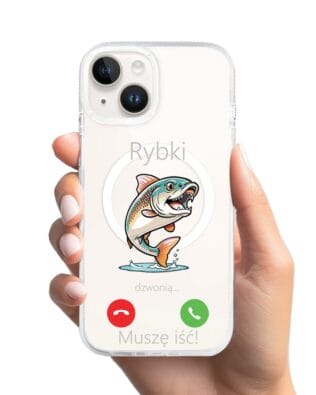 Etui do iPhone 13 z MagSafe przeźroczyste, silikonowe Flexi, rybki dzwonią