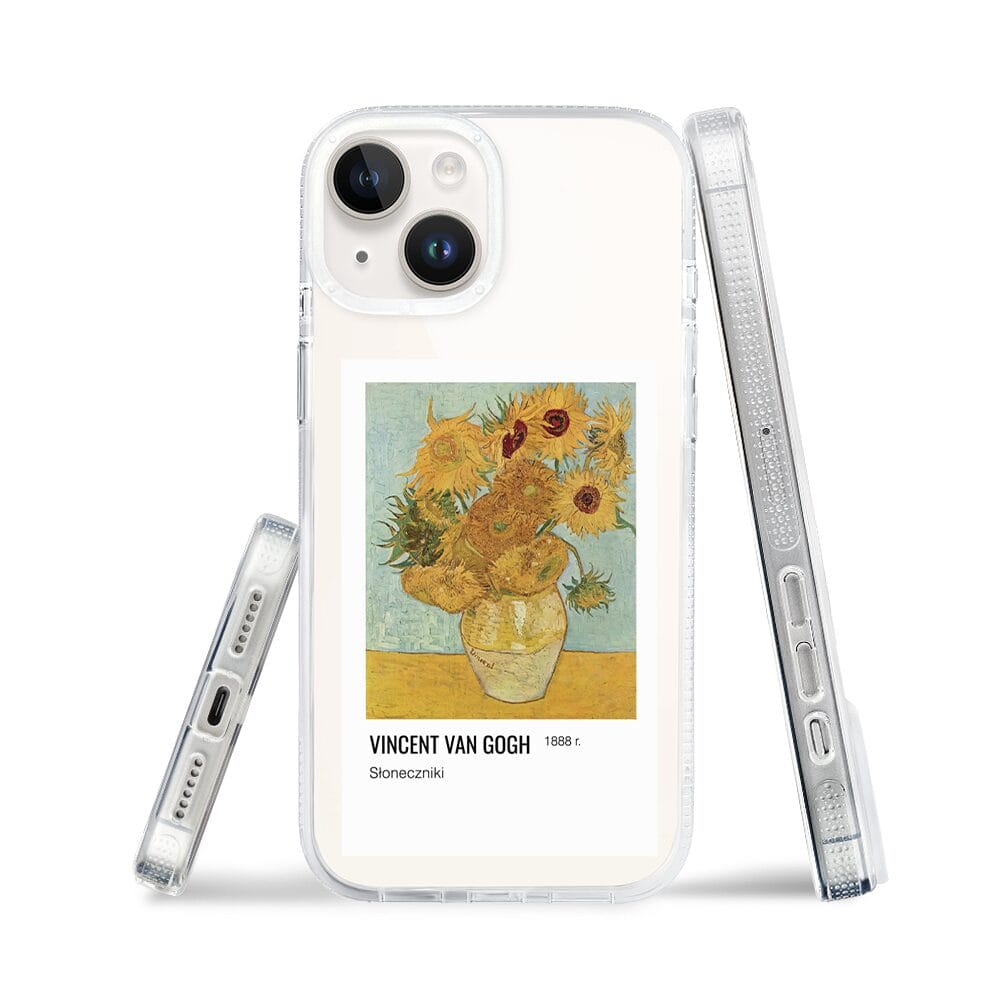 Etui do iPhone 14 z MagSafe przeźroczyste, silikonowe Flexi, słoneczniki - obrazek 3