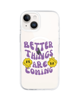 Etui do iPhone 13 z MagSafe przeźroczyste, silikonowe Flexi, Better Things Are Coming