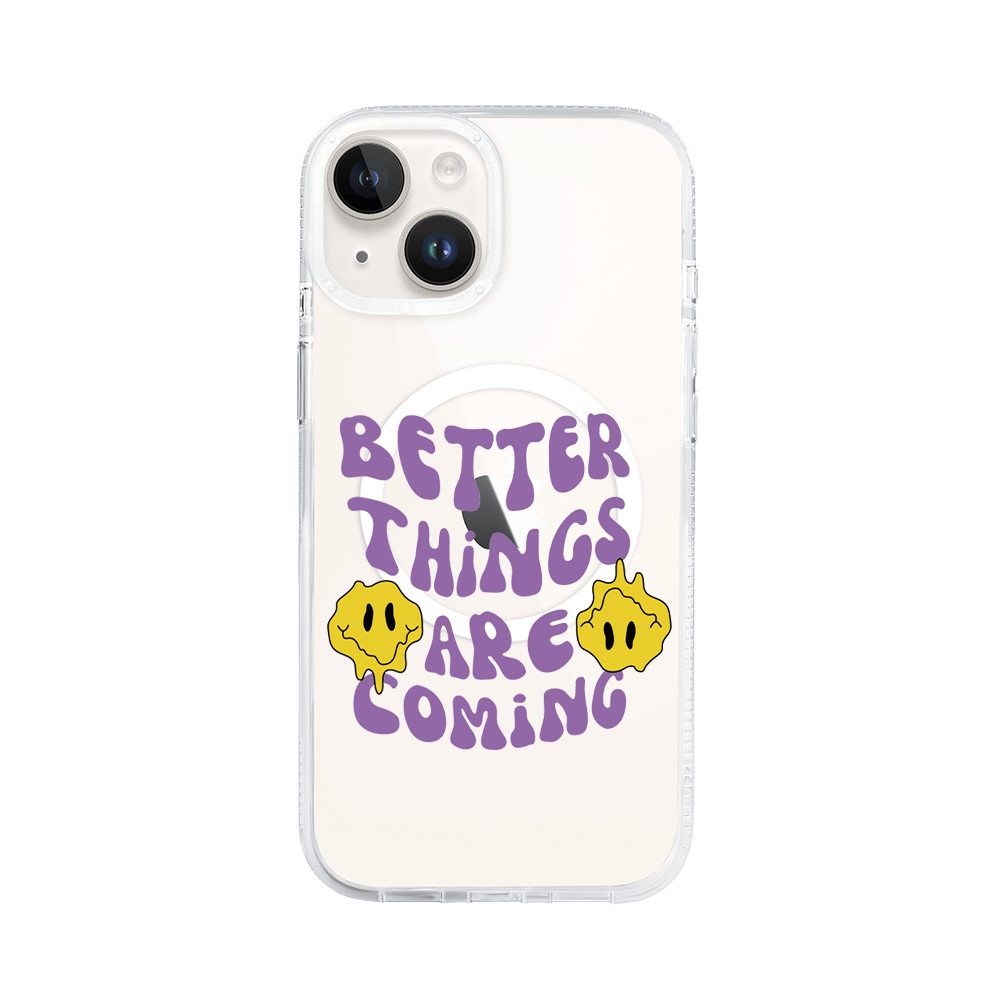Etui do iPhone 14 z MagSafe przeźroczyste, silikonowe Flexi, Better Things Are Coming