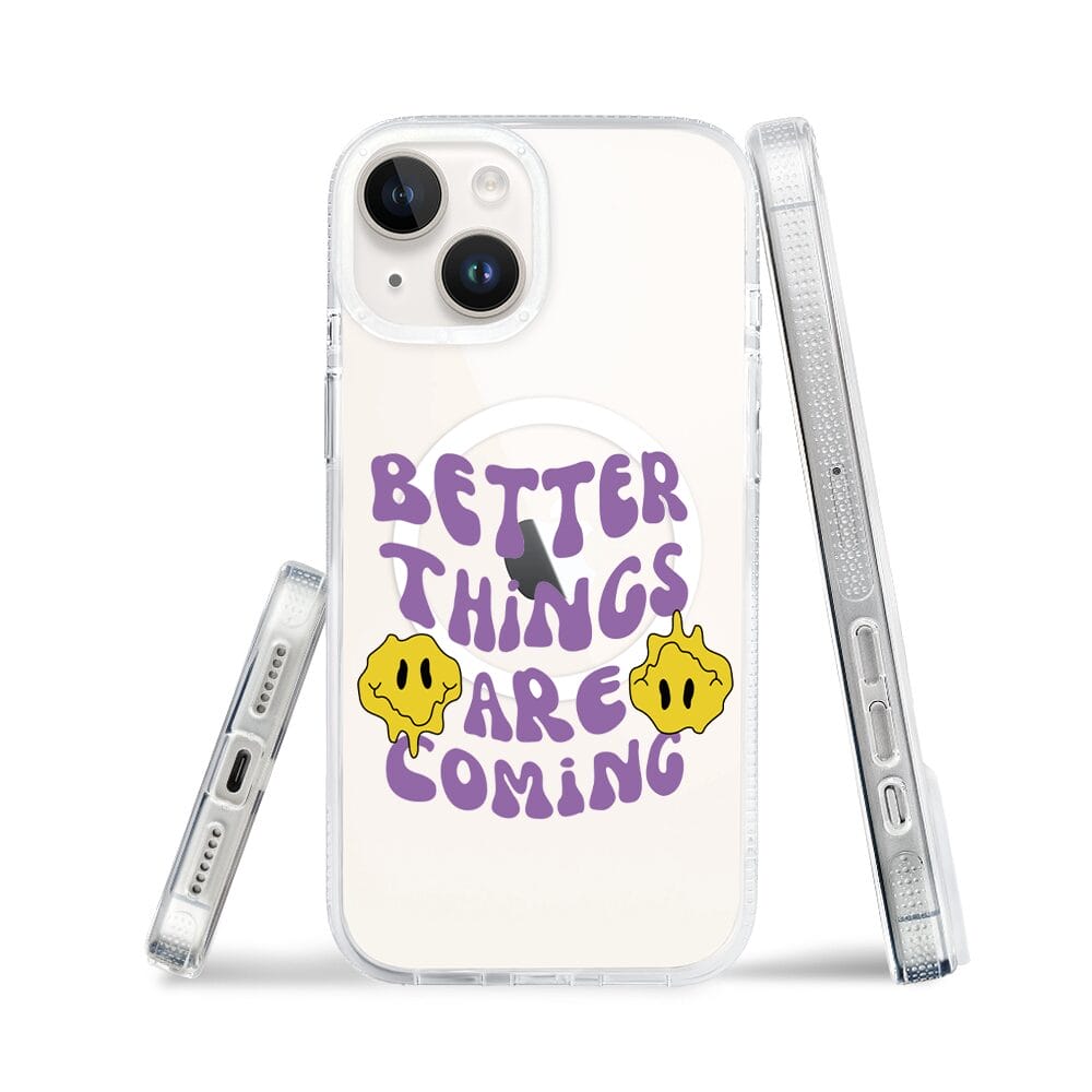 Etui do iPhone 14 z MagSafe przeźroczyste, silikonowe Flexi, Better Things Are Coming - obrazek 3