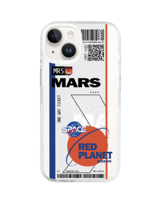 Etui do iPhone 13 z MagSafe przeźroczyste, silikonowe Flexi, bilet na Mars