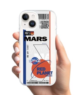 Etui do iPhone 13 z MagSafe przeźroczyste, silikonowe Flexi, bilet na Mars