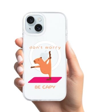 Etui do iPhone 15 z MagSafe przeźroczyste, silikonowe Flexi, kapibara