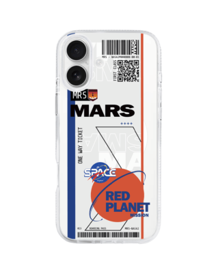 Etui do iPhone 16 z MagSafe przeźroczyste, silikonowe Flexi, bilet na Mars
