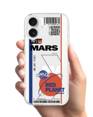 Etui do iPhone 16 z MagSafe przeźroczyste, silikonowe Flexi, bilet na Mars