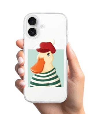 Etui do iPhone 16 z MagSafe przeźroczyste, silikonowe Flexi, kaczuszka