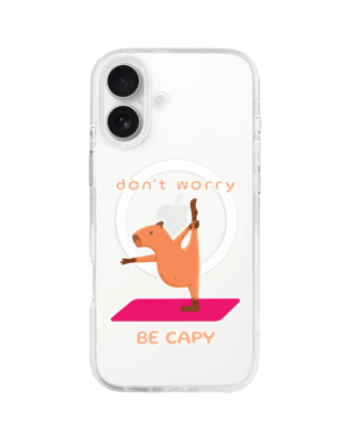 Etui do iPhone 16 z MagSafe przeźroczyste, silikonowe Flexi, kapibara