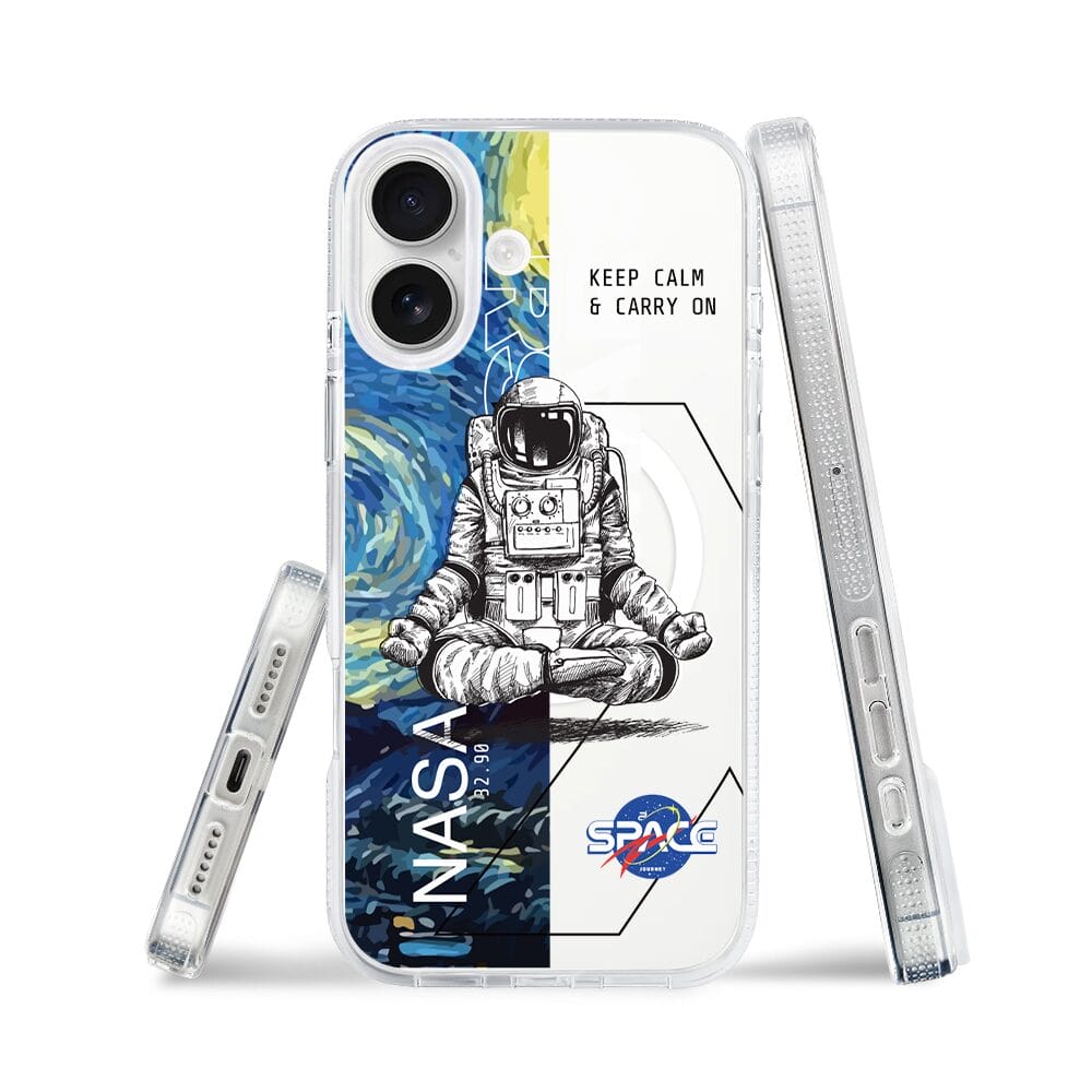 Etui do iPhone 16 z MagSafe przeźroczyste, silikonowe Flexi, Keep Calm in Cosmos - obrazek 3