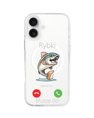 Etui do iPhone 16 z MagSafe przeźroczyste, silikonowe Flexi, rybki dzwonią