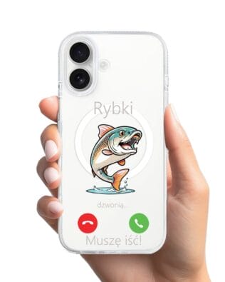 Etui do iPhone 16 z MagSafe przeźroczyste, silikonowe Flexi, rybki dzwonią