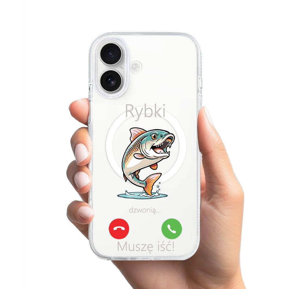 Etui do iPhone 16 z MagSafe przeźroczyste, silikonowe Flexi, rybki dzwonią - obrazek 2