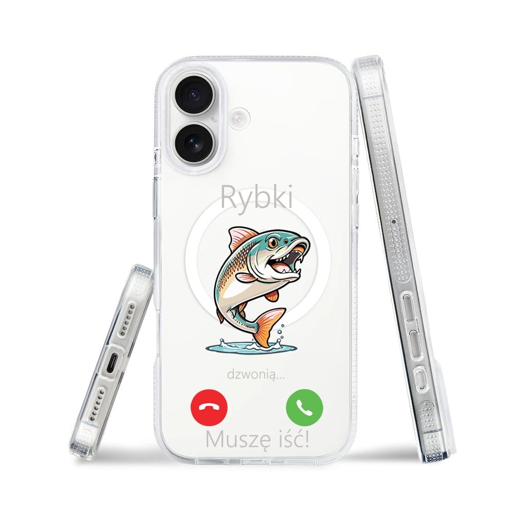 Etui do iPhone 16 z MagSafe przeźroczyste, silikonowe Flexi, rybki dzwonią - obrazek 3
