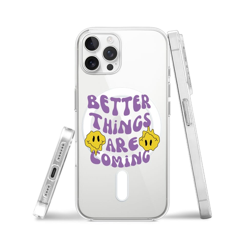 Etui do iPhone 12 Pro z MagSafe przeźroczyste, silikonowe Flexi, Better Things Are Coming - obrazek 3