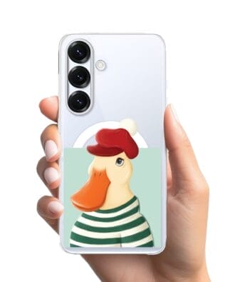 Etui do Samsung Galaxy S25 z MagSafe przeźroczyste, silikonowe Flexi, kaczuszka