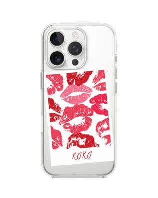 Etui do iPhone 14 Pro Max z MagSafe przeźroczyste, silikonowe Flexi, pocałunki, polaroid