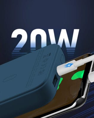 Power Bank 10000mAh z MagSafe, szybka ładowarka bezprzewodowa, granatowy