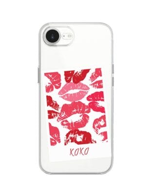 Etui do iPhone 16e z MagSafe przeźroczyste, silikonowe Flexi, pocałunki, polaroid