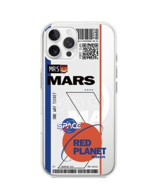 Etui do iPhone 12 Pro Max z MagSafe przeźroczyste, silikonowe Flexi, bilet na Mars