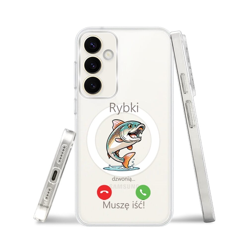 Etui do Samsung Galaxy S23 z MagSafe przeźroczyste, silikonowe Flexi, rybki dzwonią - obrazek 3