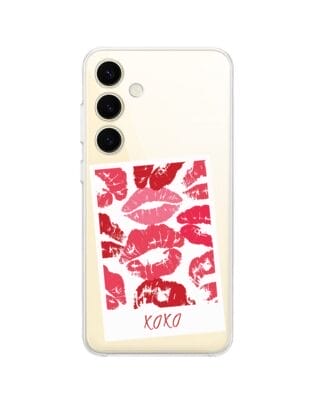 Etui do Samsung Galaxy S24 przeźroczyste, silikonowe Flexi, pocałunki, polaroid