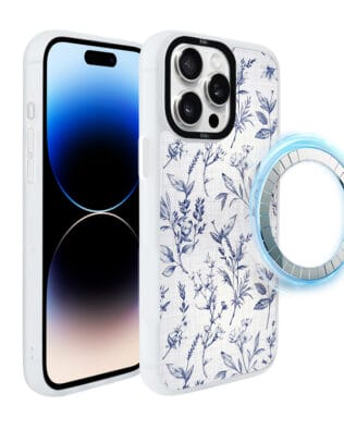 Etui do iPhone 14 Pro Max IBIZU DropGuard Matt z MagSafe, Pastel Bloom, Lazurowe szepty