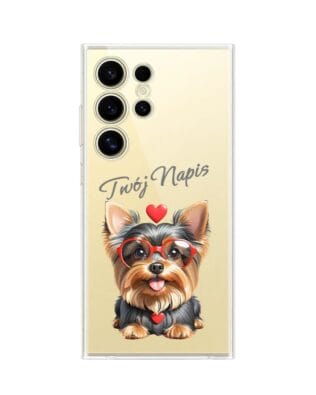 Etui do Samsung Galaxy S24 Ultra przeźroczyste, silikonowe Flexi, Puppy Love, pies rasy York