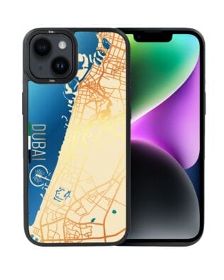 Etui do iPhone 14 IBIZU DropGuard Matt z MagSafe, Mapy Świata, Dubai